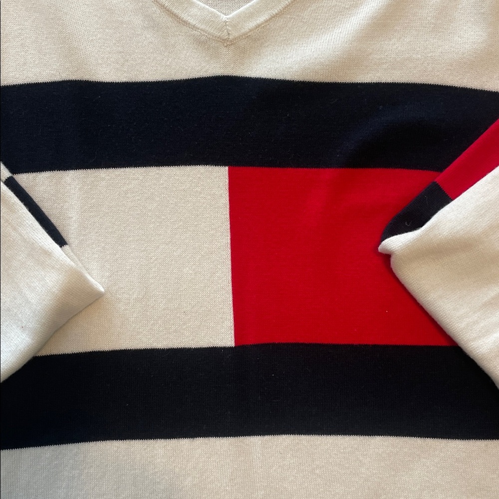 Tommy Hilfiger Red and Black Striped Sweater - Picture 4 of 7
